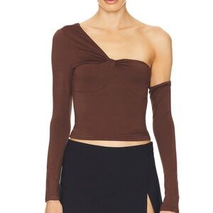 Superdown Chocolate Brown Top